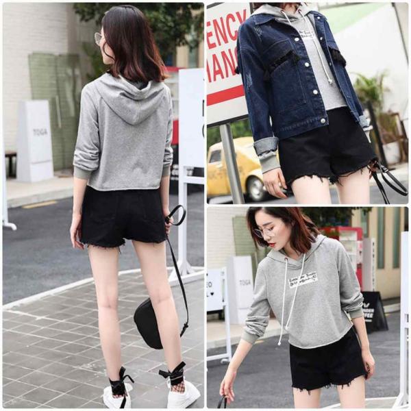 レディース　デニム　ショートパンツ　カットオフデニム　無地　ハイウエスト　ショーツ　ボトムス　カジュアル　キュート　可愛い　フェミニン　きれいめ　おしゃれ　お出かけ　デイリー　普段着　ブラック　M　L　XL　サイズ　送料無料