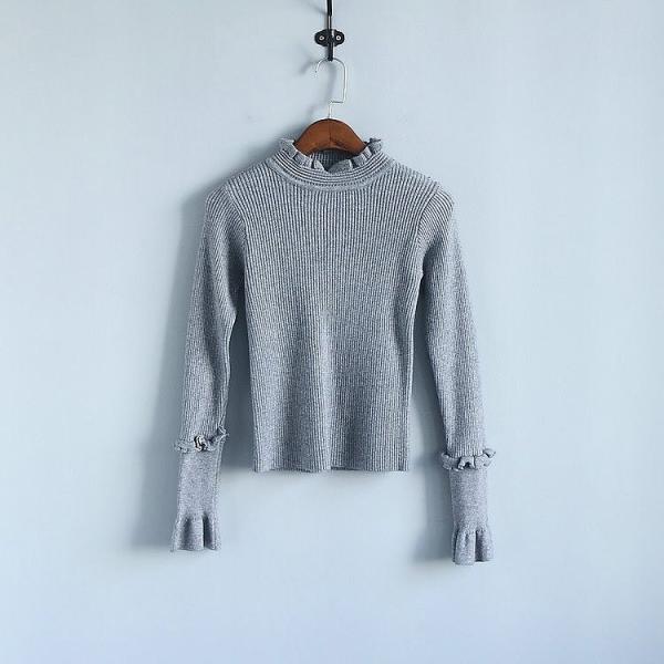 レディース　リブニット　カットソー　セーター　長袖　トップス　カジュアル　キュート　大人　可愛い　フェミニン　おしゃれ　お出かけ　オフィス　デイリー　普段着　レッド　グレー　ピンク　ホワイト　ブラック　フリーサイズ　ワンサイズ　送料無料