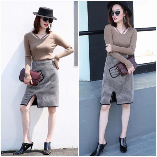 レディース　ハイウエスト　スカート　スリット　ミディ丈　ひざ丈　タイト　スリム　ボトムス　カジュアル　キュート　大人　可愛い　フェミニン　おしゃれ　お出かけ　デイリー　普段着　ブラック　M　L　XL　サイズ　送料無料