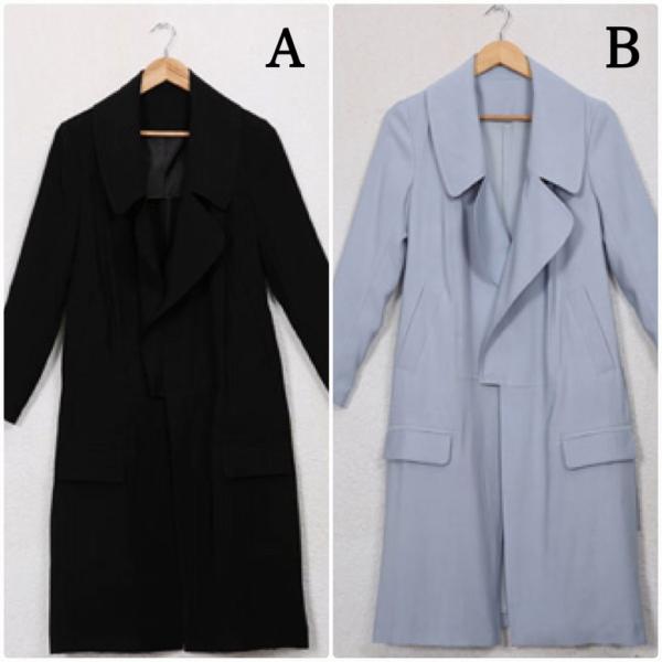 レディース　アウター　コート　リボンベルト　長袖　無地　カジュアル　キュート　大人可愛い　フェミニン　おしゃれ　お出かけ　オフィス　デート　デイリー　普段着　ブラック　ブルー　M　L　XL　送料無料