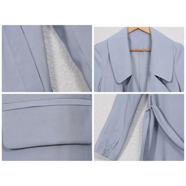 レディース　アウター　コート　リボンベルト　長袖　無地　カジュアル　キュート　大人可愛い　フェミニン　おしゃれ　お出かけ　オフィス　デート　デイリー　普段着　ブラック　ブルー　M　L　XL　送料無料