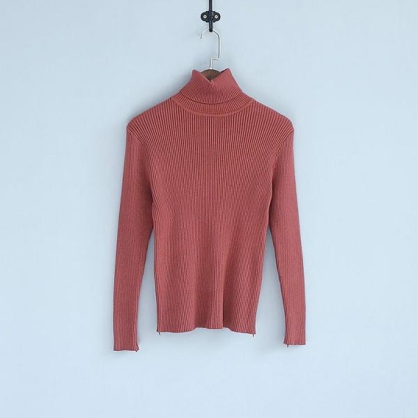 レディース　リブニット　カットソー　タートルネック　セーター　長袖　トップス　カジュアル　キュート　大人　可愛い　フェミニン　おしゃれ　お出かけ　オフィス　デイリー　普段着　ベージュ　ブルー　ホワイト　レッド　ブラック　フリーサイズ　ワンサイズ　送料無料