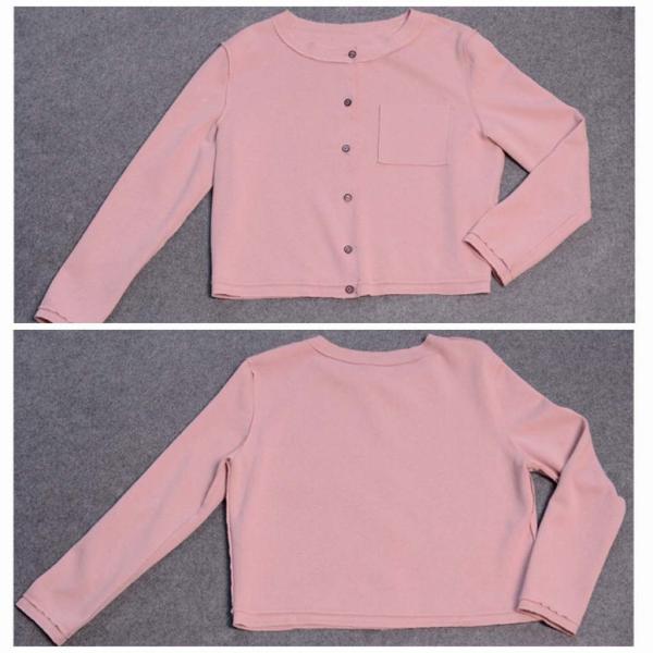 レディース　ライトアウター　カーディガン　長袖　ショート丈　無地　ラウンドネック　カジュアル　キュート　大人可愛い　春　フェミニン　おしゃれ　お出かけ　オフィス　デート　デイリー　普段着　イエロー　ピンク　M　L　XL　送料無料