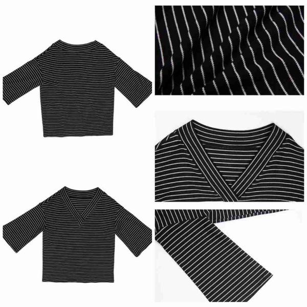 レディース　トップス　深Vネック　セーター　フード付き　長袖　ボーダー　ゆったり　カジュアル　キュート　大人可愛い　フェミニン　おしゃれ　お出かけ　デート　デイリー　普段着　レッド　ブラック　S　M　L　送料無料