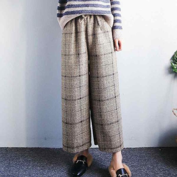 レディース　ワイドレッグパンツ　ハイウエスト　くるぶし丈　アンクルパンツ　ボトムス　カジュアル　可愛い　フェミニン　きれいめ　エレガント　おしゃれ　お出かけ　オフィス　デイリー　普段着　ライトグレー　カーキ　グレー　ブラック　フリーサイズ　送料無料