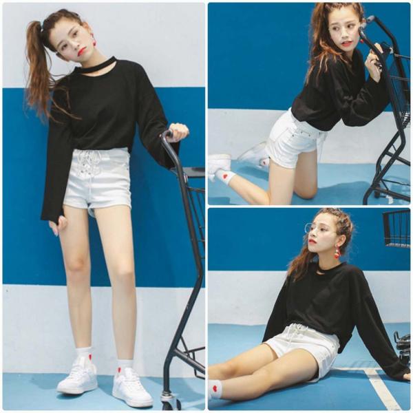 レディース　フレアスリーブ　ロングTシャツ　ボリュームスリーブ　ロンT　長袖　トップス　カジュアル　キュート　大人　可愛い　フェミニン　おしゃれ　お出かけ　普段着　デイリー　ホワイト　ブラック　S　M　L　XL　サイズ　送料無料