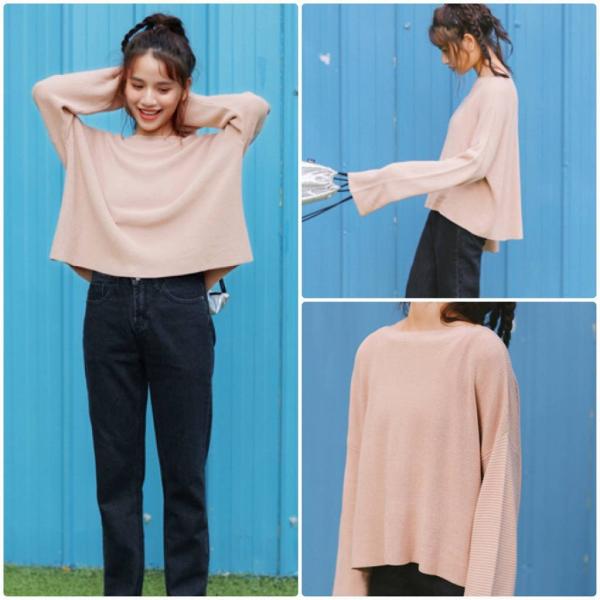 レディース　カットソー　ラウンドネック　ニット　セーター　フレアスリーブ　ボリュームスリーブ　長袖　トップス　カジュアル　キュート　大人　可愛い　フェミニン　おしゃれ　お出かけ　オフィス　デイリー　普段着　ブルー　ブラック　ベージュ　レッド　送料無料