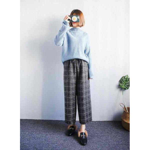 レディース　ワイドレッグパンツ　ハイウエスト　くるぶし丈　アンクルパンツ　ボトムス　カジュアル　可愛い　フェミニン　きれいめ　エレガント　おしゃれ　お出かけ　オフィス　デイリー　普段着　ライトグレー　カーキ　グレー　ブラック　フリーサイズ　送料無料