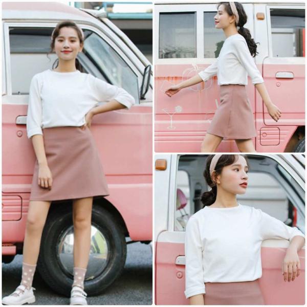 レディース　カットソー　ニット　セーター　七分袖　無地　シンプル　トップス　カジュアル　キュート　大人　可愛い　フェミニン　おしゃれ　お出かけ　オフィス　デイリー　普段着　ブルー　ホワイト　ピンク　送料無料