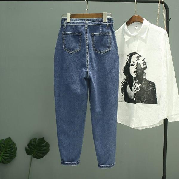 レディース　デニムパンツ　ハイウエスト　テーパード　ベルト　ジーンズ　ジーパン　ボトムス　カジュアル　キュート　可愛い　フェミニン　きれいめ　おしゃれ　お出かけ　デイリー　普段着　ブラック　ブルー　S　M　L　XL　送料無料