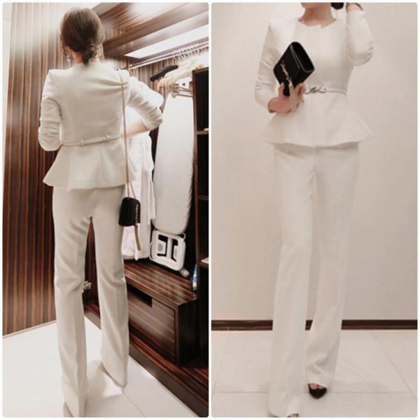 レディース　スーツ　パンツ　ハイウエスト　上下セット　セットアップ　ジャケット　長袖　ボトムス　オフィス　ビジネス　きれいめ　おしゃれ　お呼ばれ　フォーマル　ブラック　ホワイト　 S　M　L　XL　サイズ　送料無料