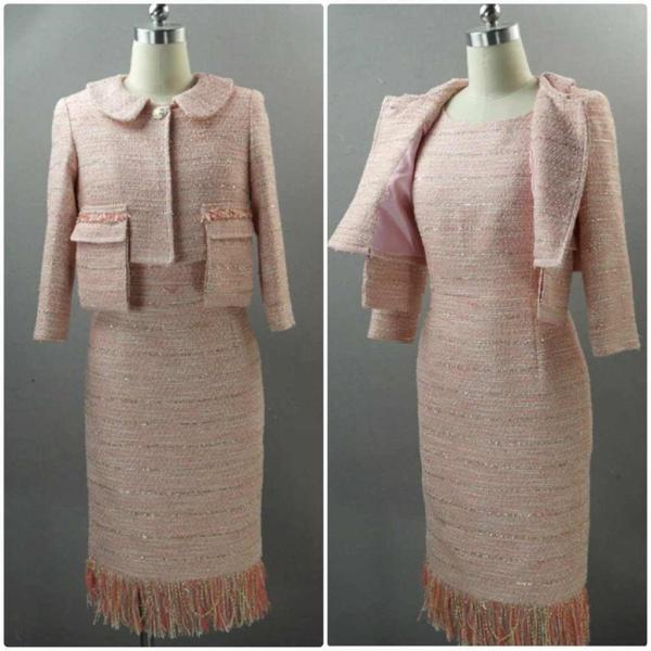 レディース　スーツ　スカート　ハイウエスト　フリンジ　上下セット　セットアップ　スリム　タイト　ジャケット　長袖　ボトムス　オフィス　ビジネス　きれいめ　おしゃれ　お呼ばれ　フォーマル　ピンク　S　M　L　サイズ　送料無料
