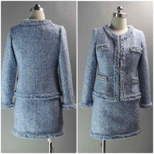 レディース　ノーカラー　丸首　スーツ　スカート　上下セット　セットアップ　スリム　タイト　ジャケット　長袖　ボトムス　入園式　入学式　卒園式　卒業式　きれいめ　おしゃれ　お呼ばれ　フォーマル　ピンク　ブラック　ブルー　XS　S　M　L　XL　サイズ　送料無料