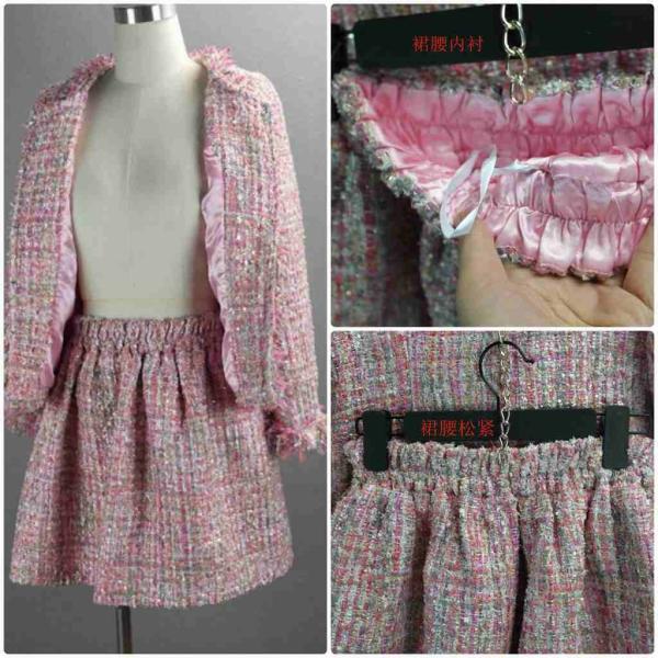 レディース　ノーカラー　丸首　スーツ　スカート　上下セット　セットアップ　スリム　タイト　ジャケット　長袖　ボトムス　入園式　入学式　卒園式　卒業式　きれいめ　おしゃれ　お呼ばれ　フォーマル　ピンク　XS　S　M　L　XL　サイズ　送料無料