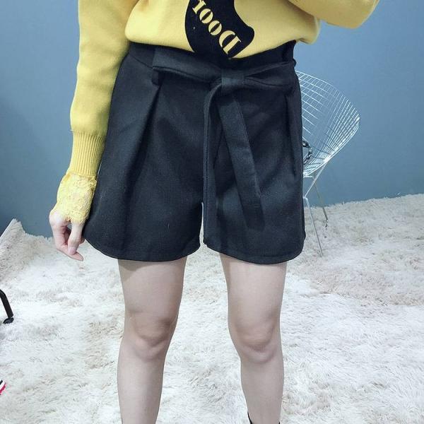 レディース　ショートパンツ　ベルト　ハイウエスト　ボトムス　カジュアル　キュート　可愛い　フェミニン　きれいめ　おしゃれ　お出かけ　デイリー　普段着　カーキ　グレー　ブラック　フリーサイズ　ワンサイズ　送料無料