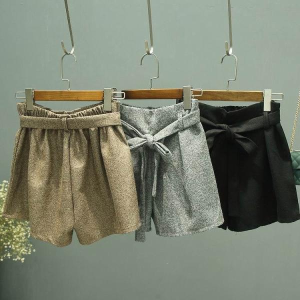 レディース　ショートパンツ　ベルト　ハイウエスト　ボトムス　カジュアル　キュート　可愛い　フェミニン　きれいめ　おしゃれ　お出かけ　デイリー　普段着　カーキ　グレー　ブラック　フリーサイズ　ワンサイズ　送料無料