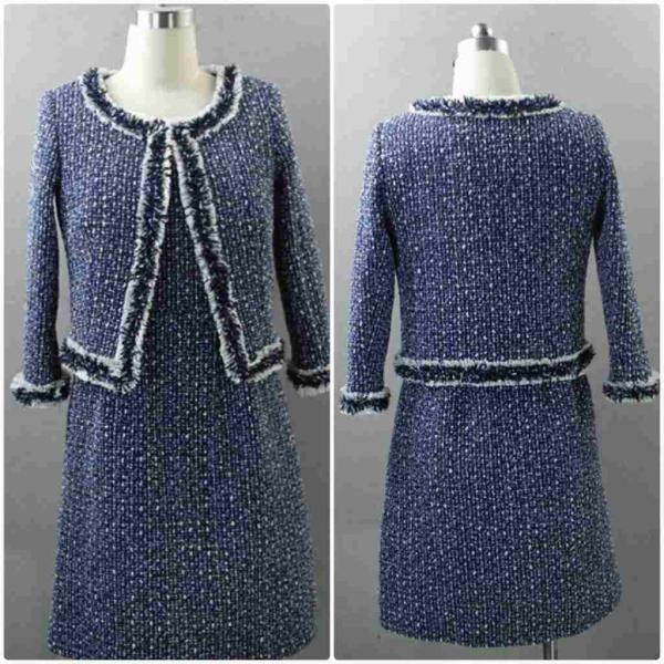 レディース　ノーカラー　丸首　スーツ　スカート　上下セット　セットアップ　スリム　タイト　ジャケット　長袖　ボトムス　入園式　入学式　卒園式　卒業式　きれいめ　おしゃれ　お呼ばれ　フォーマル　ブルー　XS　S　M　L　サイズ　送料無料