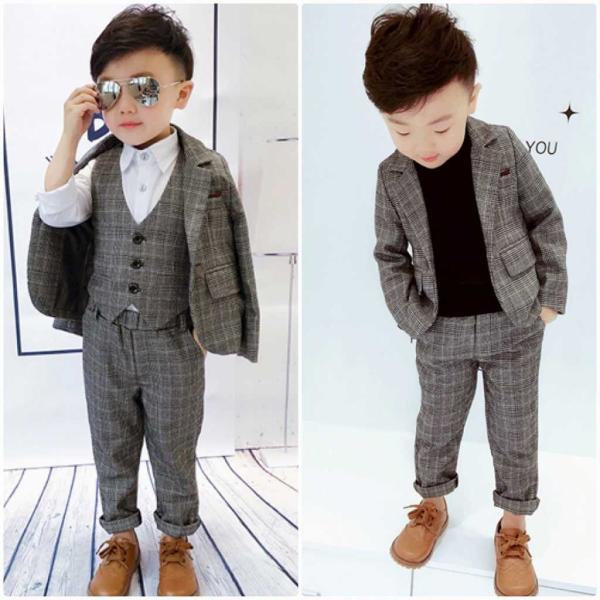 キッズ　2点セット　スーツ　ジャケット　パンツ　チェック柄　ボトムス　男の子　可愛い　キュート　子供　ジュニア　子供服　フォーマル　入園式　入学式　卒園式　卒業式　91011121314cm　サイズ　送料無料