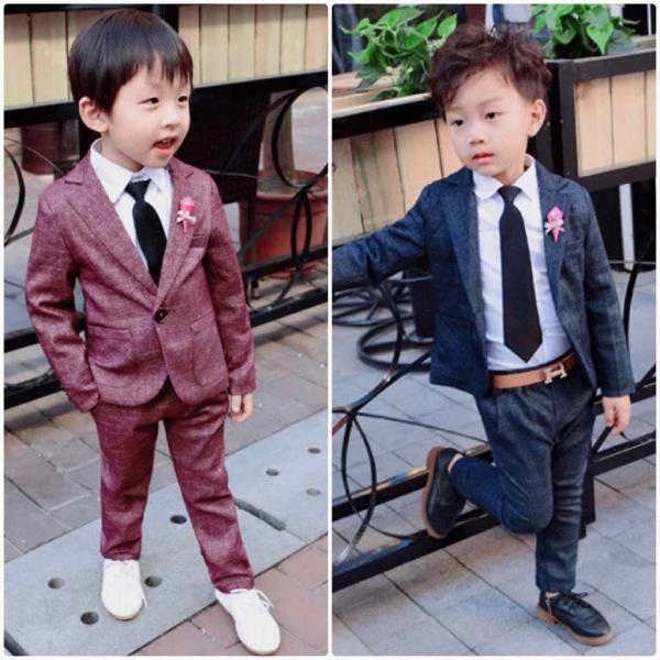 キッズ　2点セット　スーツ　ジャケット　パンツ　チェック柄　ボトムス　男の子　可愛い　キュート　子供　ジュニア　子供服　フォーマル　入園式　入学式　卒園式　卒業式　ネイビー　レッド　9101112131415cm　サイズ　送料無料