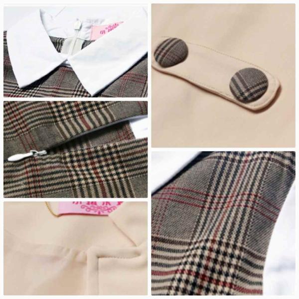 キッズ　2点セット　ワンピース　ジャケット　ブレザー　スカート　チェック柄　ボトムス　女の子　可愛い　子供　ジュニア　子供服　フォーマル　入園式　入学式　卒園式　卒業式　グレー　カーキ　1011121314151617cm　サイズ　送料無料