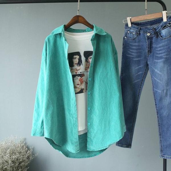 レディース　ブラウス　無地　ロング丈　シャツ　長袖　トップス　カジュアル　キュート　大人　可愛い　フェミニン　おしゃれ　お出かけ　デイリー　普段着　ホワイト　グリーン　ピンク　フリーサイズ　ワンサイズ　送料無料