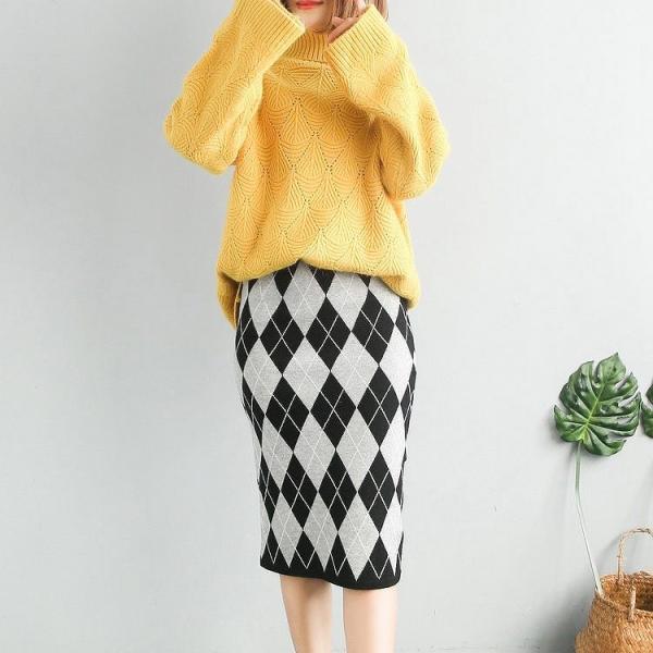 レディース　ミディ丈　スカート　タイト　チェック柄　ボトムス　カジュアル　キュート　可愛い　フェミニン　きれいめ　エレガント　上品　おしゃれ　お出かけ　オフィス　デイリー　普段着　フリーサイズ　ワンサイズ　送料無料