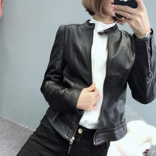 レディース　レザー　ライダースジャケット　シングル　アウター　カジュアル　長袖　キュート　大人　可愛い　フェミニン　きれいめ　エレガント　おしゃれ　お出かけ　お呼ばれ　デイリー　普段着　ブラック　M　L　XL　送料無料