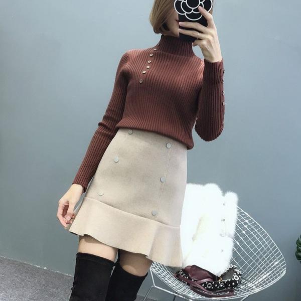 レディース　ハイウエスト　ミニスカート　フレア　ミニ丈　無地　ボトムス　カジュアル　キュート　可愛い　フェミニン　きれいめ　エレガント　上品　おしゃれ　お出かけ　オフィス　デイリー　普段着　ベージュ　ブラウン　ブラック　S　M　L　サイズ　送料無料