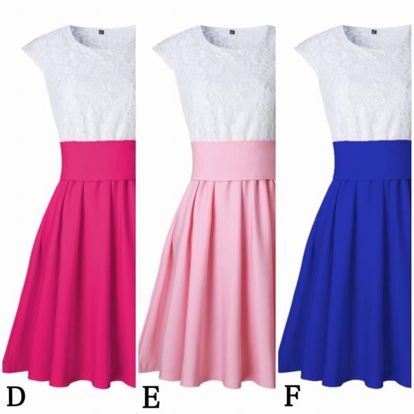 レディース　ワンピース　レース　春　夏　カジュアル　キュート　可愛い　フェミニン　きれいめ　上品　エレガント　おしゃれ　お出かけ　デイリー　普段着　ピンク　ブルー　ネイビー　ブラック　イエロー　グレー　S　M　L　XL　サイズ　送料無料