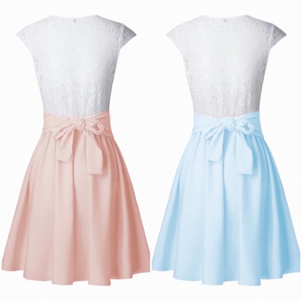 レディース　ワンピース　レース　春　夏　カジュアル　キュート　可愛い　フェミニン　きれいめ　上品　エレガント　おしゃれ　お出かけ　デイリー　普段着　ピンク　ブルー　ネイビー　ブラック　イエロー　グレー　S　M　L　XL　サイズ　送料無料