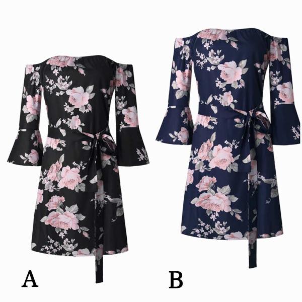 レディース　大きいサイズ　ワンピース　キャンディスリーブ　ボリュームスリーブ　花柄　ボタニカル柄　春　夏　カジュアル　キュート　可愛い　フェミニン　きれいめ　上品　エレガント　おしゃれ　お出かけ　デイリー　普段着　ネイビー　ブラック　2XL　3XL　送料無料