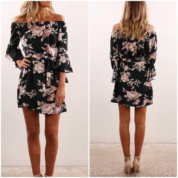 レディース　大きいサイズ　ワンピース　キャンディスリーブ　ボリュームスリーブ　花柄　ボタニカル柄　春　夏　カジュアル　キュート　可愛い　フェミニン　きれいめ　上品　エレガント　おしゃれ　お出かけ　デイリー　普段着　ネイビー　ブラック　2XL　3XL　送料無料