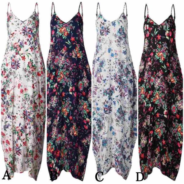 レディース　大きいサイズ　ワンピース　マキシ丈　ボタニカル柄　花柄　春　夏　カジュアル　キュート　可愛い　フェミニン　きれいめ　上品　エレガント　おしゃれ　お出かけ　デイリー　普段着　ネイビー　ブラック　ホワイト　S　M　L　XL　2XL　3XL　サイズ　送料無料