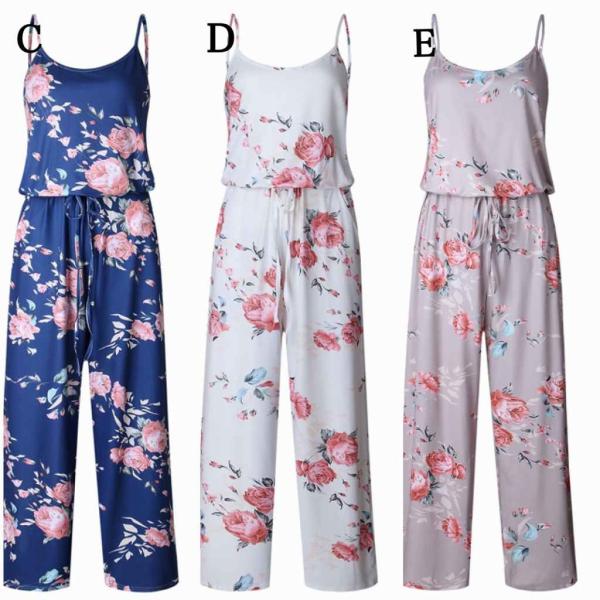 レディース　サロペット　オールインワン　花柄　ボタニカル柄　パンツ　ボーダー　ボトムス　カジュアル　キュート　可愛い　フェミニン　おしゃれ　お出かけ　デイリー　普段着　セクシー　春　夏　海　レッド　ブラック　ネイビー　ホワイト　グレー　送料無料