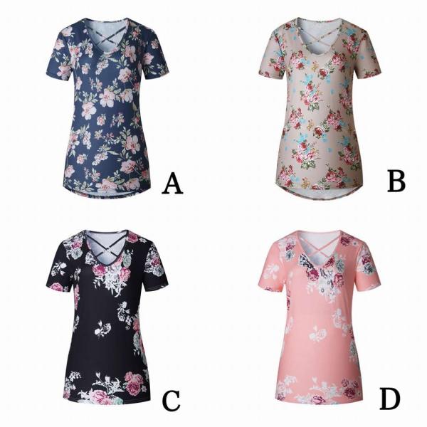 レディース　大きいサイズ　ブラウス　ロング丈　半袖　花柄　ボタニカル柄　シャツ　シンプル　トップス　カジュアル　キュート　大人　可愛い　フェミニン　おしゃれ　お出かけ　デイリー　オフィス　普段着　ネイビー　ブラック　ピンク　ホワイト　ブルー　送料無料