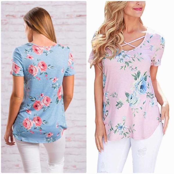 レディース　大きいサイズ　ブラウス　ロング丈　半袖　花柄　ボタニカル柄　シャツ　シンプル　トップス　カジュアル　キュート　大人　可愛い　フェミニン　おしゃれ　お出かけ　デイリー　オフィス　普段着　ネイビー　ブラック　ピンク　ホワイト　ブルー　送料無料