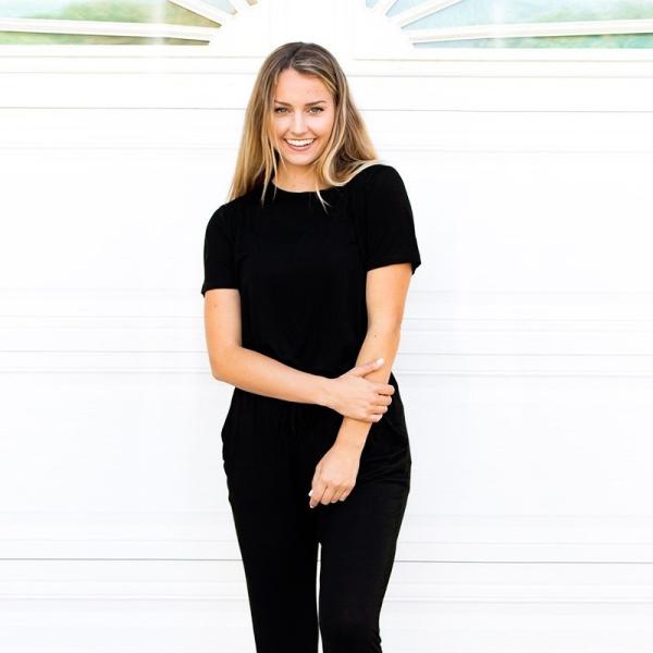 レディース　オールインワン　サロペット　半袖　ロングパンツ　無地　カジュアル　大人可愛い　キュート　フェミニン　おしゃれ　デイリー　ルームウェア　お出かけ　デート　グレー　オリーブ　ブラック　S　M　L　XL　送料無料