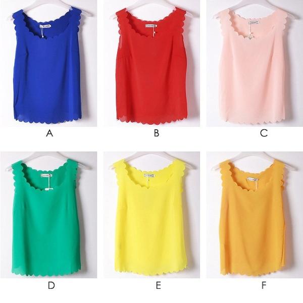 レディース　トップス　Tシャツ　カットソー　ノースリーブ　タンクトップ　ラウンドネック　無地　カジュアル　大人可愛い　キュート　フェミニン　おしゃれ　デイリー　ブルー　レッド　ピンク　グリーン　イエロー　オレンジ　ホワイト　ブラック　S　M　L　送料無料