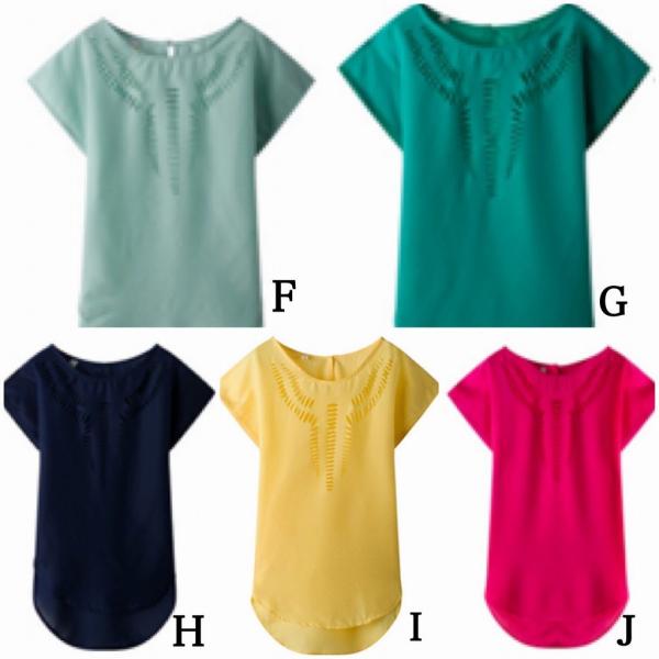 レディース　大きいサイズ　シフォン　ブラウス　シャツ　シンプル　トップス　カジュアル　キュート　大人　可愛い　フェミニン　おしゃれ　お出かけ　デイリー　オフィス　普段着　ホワイト　イエロー　ブラック　ピンク　グリーン　ブルー　ネイビー　2XL　送料無料
