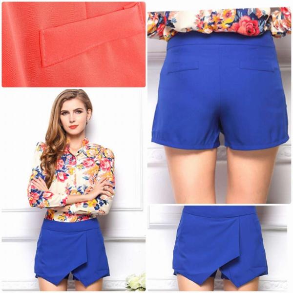 レディース　ショートパンツ　短パン　ショーツ　シンプル　無地　ボトムス　カジュアル　キュート　可愛い　フェミニン　きれいめ　エレガント　おしゃれ　お出かけ　オフィス　デイリー　普段着　ブラック　ホワイト　オレンジ　ピンク　ブルー　送料無料