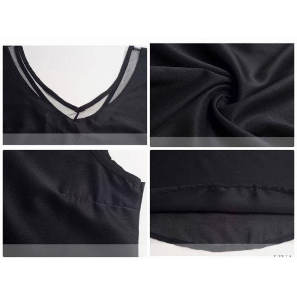 レディース　大きいサイズ　ノースリーブ　タンクトップ　ブラウス　シフォン　透け素材　　夏　春　トップス　カジュアル　キュート　大人　可愛い　フェミニン　おしゃれ　お出かけ　普段着　デイリー　ホワイト　ブラック　S　M　L　XL　2XL　送料無料