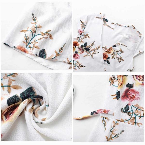 レディース　大きいサイズ　ワンピース　Vネック　花柄　ボタニカル柄　マキシ丈　スカート　春　夏　カジュアル　キュート　可愛い　フェミニン　きれいめ　上品　エレガント　おしゃれ　お出かけ　デイリー　普段着　ホワイト　ネイビー　S　M　L　XL　2XL　3XL　送料無料