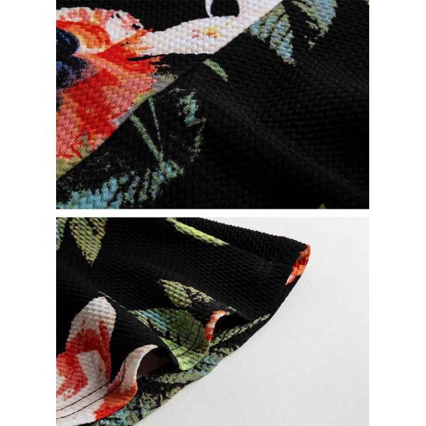 レディース　ボトムス　スカート　ミモレ丈　トランペットスカート　フレア　総柄　花柄　キュート　カジュアル　大人可愛い　フェミニン　オフィス　デート　お出かけ　デイリー　ブラック　S　M　L　XL　XXL　送料無料