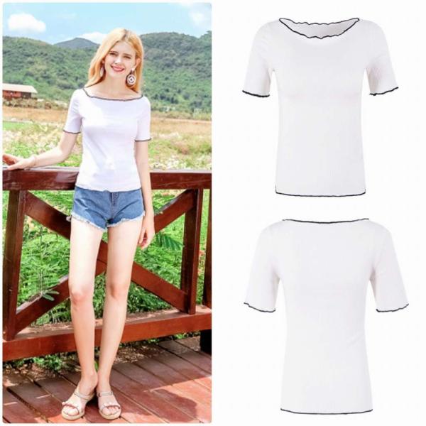 レディース　Tシャツ　カットソー　無地　半袖　ショートスリーブ　夏　春　ラウンドネック　トップス　カジュアル　キュート　大人　可愛い　フェミニン　おしゃれ　お出かけ　普段着　デイリー　ホワイト　S　M　L　XL　サイズ　送料無料