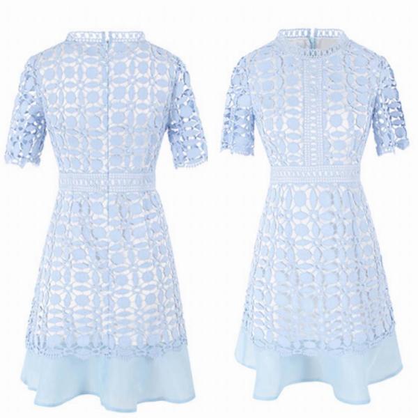 レディース　総レース　ワンピース　ドレス　タイト　半袖　ミニ丈　春　夏　スカート　結婚式　フォーマル　二次会　お呼ばれ　パーティードレス　きれいめ　清楚　上品　エレガント　おしゃれ　お出かけ　ベージュ　S　M　L　XL　サイズ　送料無料