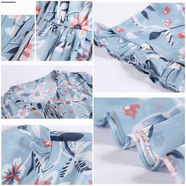 レディース　シフォン　ワンピース　ドレス　透け感　透け素材　花柄　半袖　フレアスリーブ　春　夏　スカート　カジュアル　キュート　可愛い　フェミニン　きれいめ　上品　エレガント　おしゃれ　お出かけ　デイリー　普段着　S　M　L　XL　サイズ　送料無料