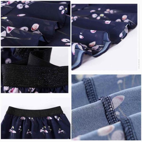 レディース　シフォン　スカート　ハイウエスト　フレア　ウエストゴム　春　夏　ボトムス　カジュアル　キュート　大人　可愛い　フェミニン　きれいめ　おしゃれ　お出かけ　デイリー　オフィス　普段着　ネイビー　S　M　L　XL　サイズ　送料無料