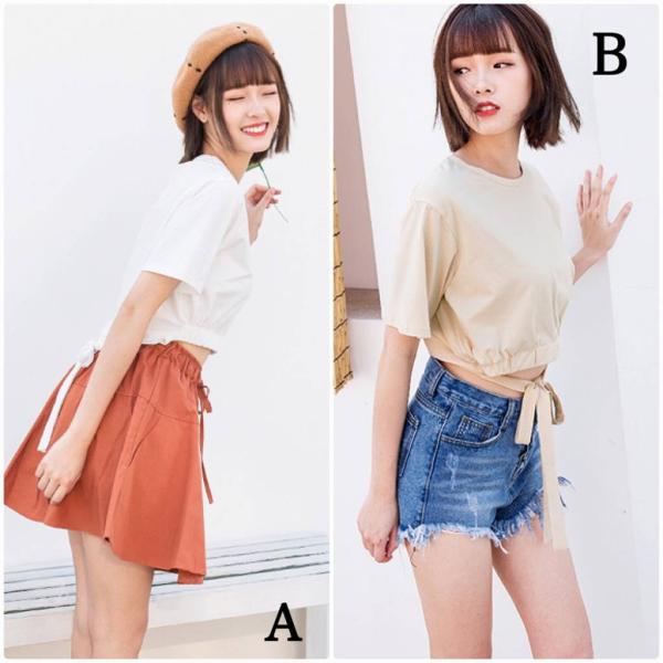 レディース　Tシャツ　カットソー　無地　半袖　ショートスリーブ　夏　春　ラウンドネック　トップス　カジュアル　キュート　大人　可愛い　フェミニン　おしゃれ　お出かけ　普段着　デイリー　ホワイト　ベージュ　S　M　L　サイズ　送料無料