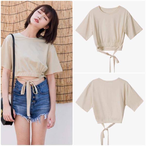 レディース　Tシャツ　カットソー　無地　半袖　ショートスリーブ　夏　春　ラウンドネック　トップス　カジュアル　キュート　大人　可愛い　フェミニン　おしゃれ　お出かけ　普段着　デイリー　ホワイト　ベージュ　S　M　L　サイズ　送料無料