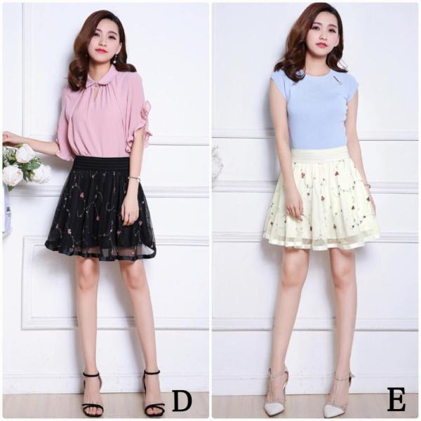 レディース　ハイウエスト　透け感　透け素材　スカート　花柄　蝶　春　夏　ボトムス　カジュアル　キュート　大人　可愛い　フェミニン　きれいめ　おしゃれ　お出かけ　デイリー　オフィス　普段着　ホワイト　ブラック　フリーサイズ　送料無料